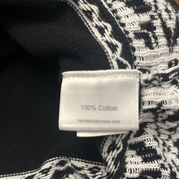 Hanna Andersson Black & White Sweater Dress Size 100cm/US 4 Fair Isle Euro Norm - Picture 6 of 11
